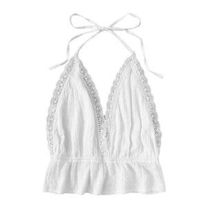 White Halter Cami Top